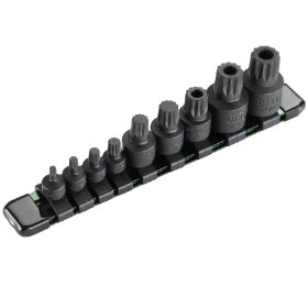Juego de 9 vasos cortos de impacto con punta XZN, 1/4", 3/8" y 1/2" DR. (M4-MT18)